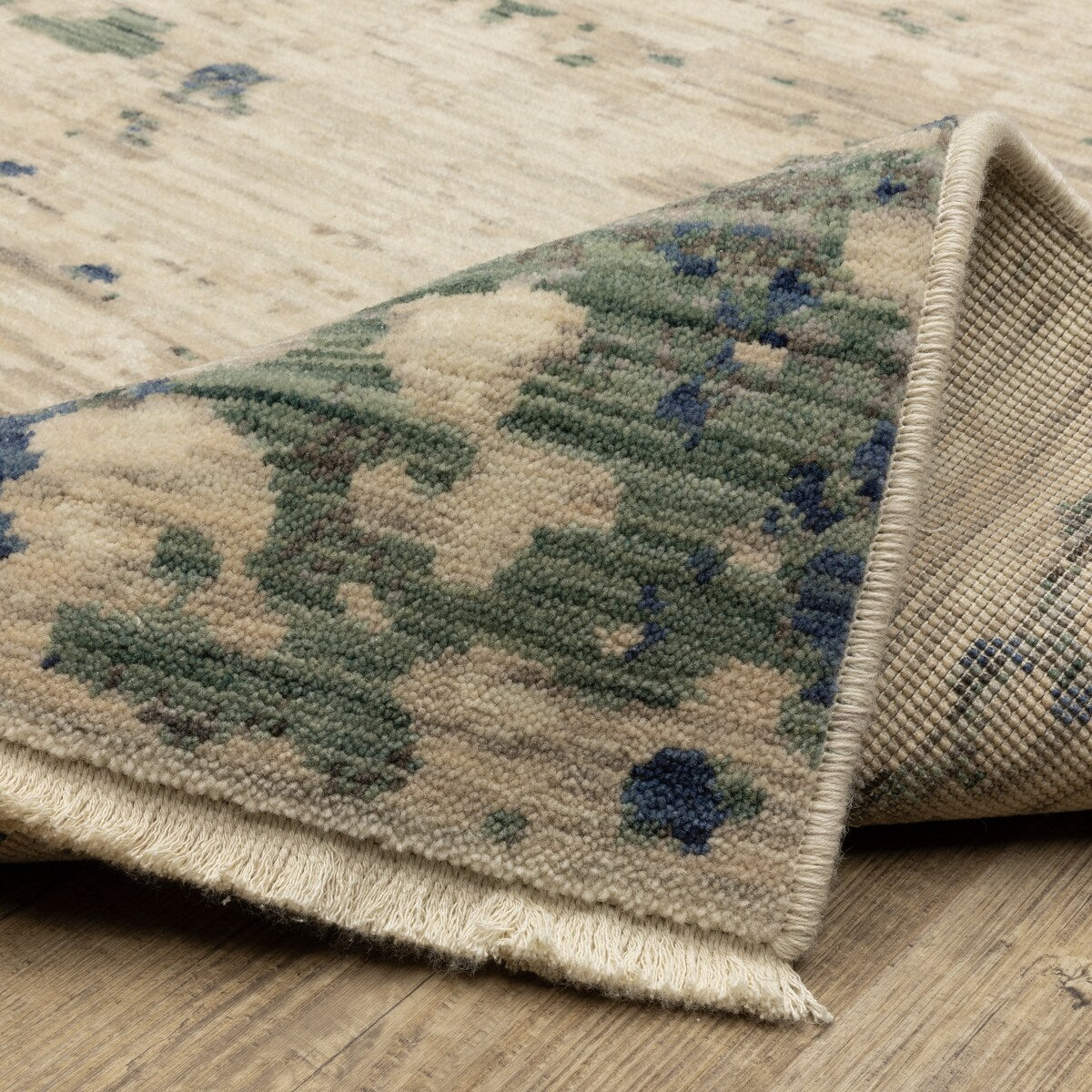 Style Haven Shiloh Abstract Shadows Beige/Green Wool Blend Area Rug