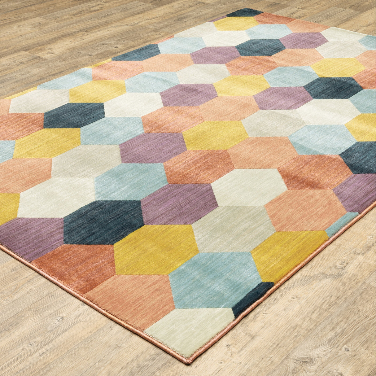 Style Haven Ximena Geometric Hexagon Multi-colored Area Rug