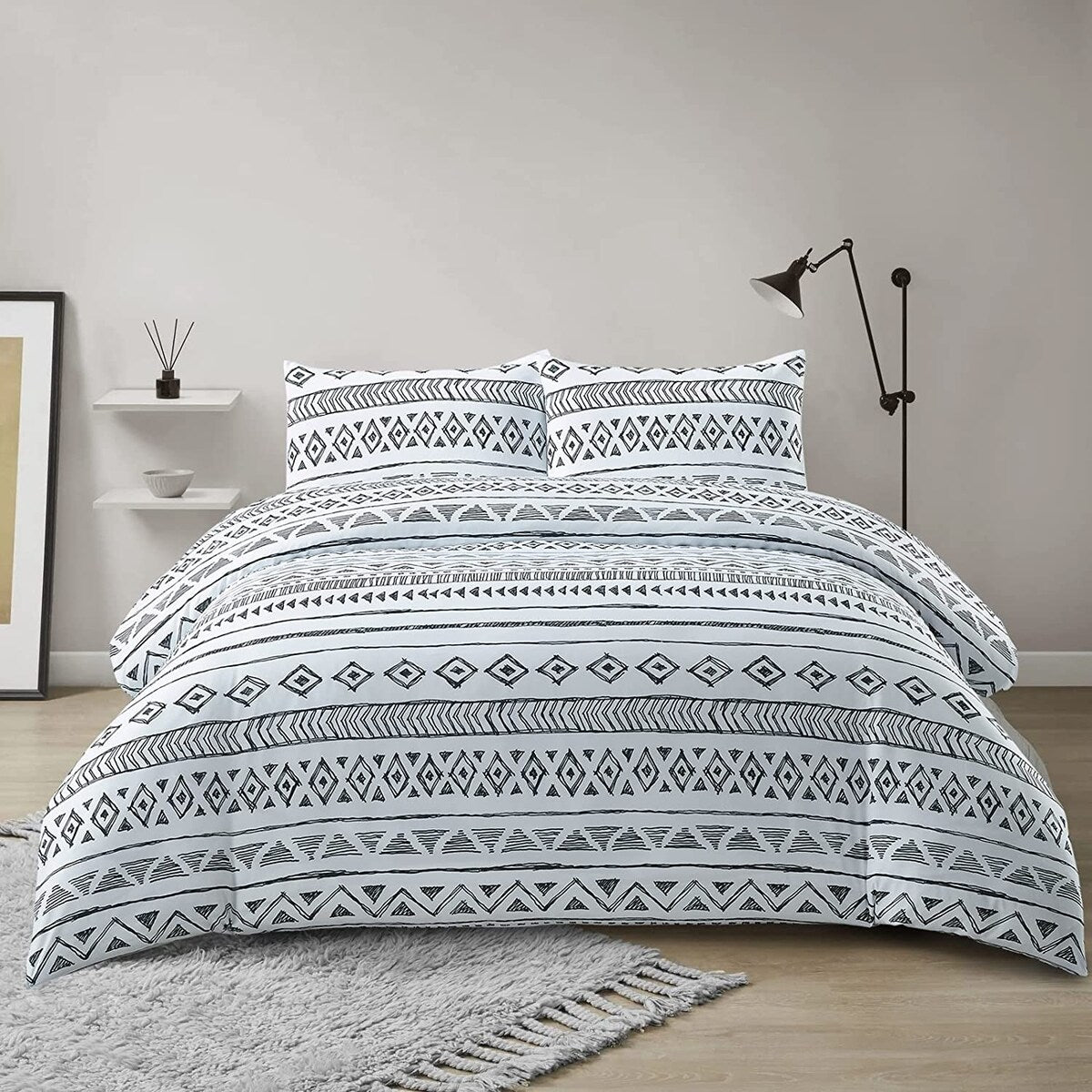 Style Quarters 3pc Duvet Cover Set-Ashley-1 Duvet Cover+2 Shams-Queen