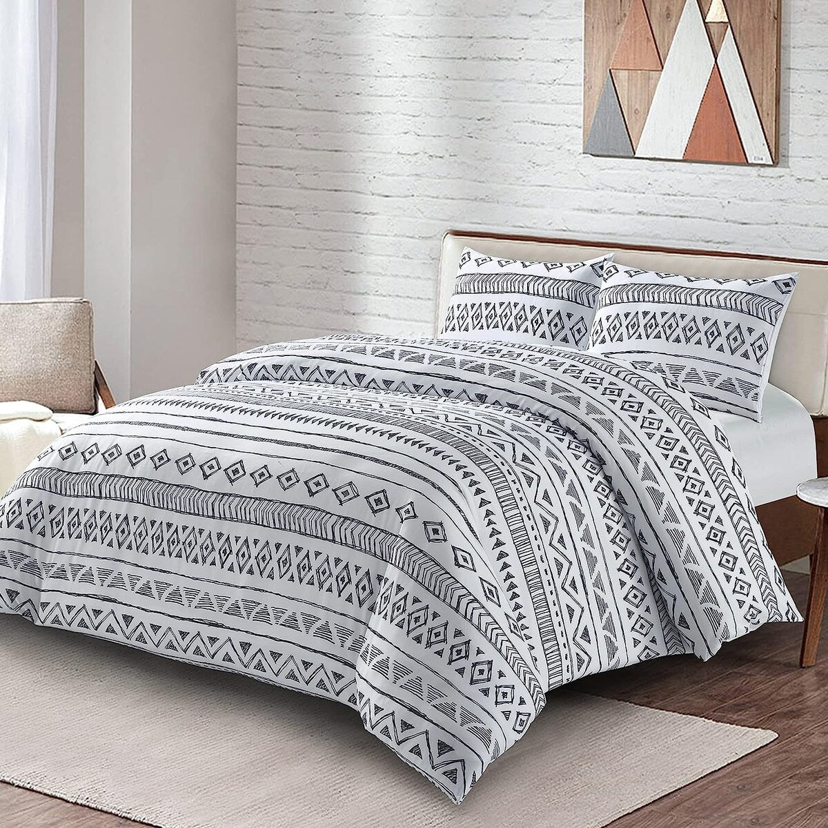 Style Quarters 3pc Duvet Cover Set-Ashley-1 Duvet Cover+2 Shams-Queen
