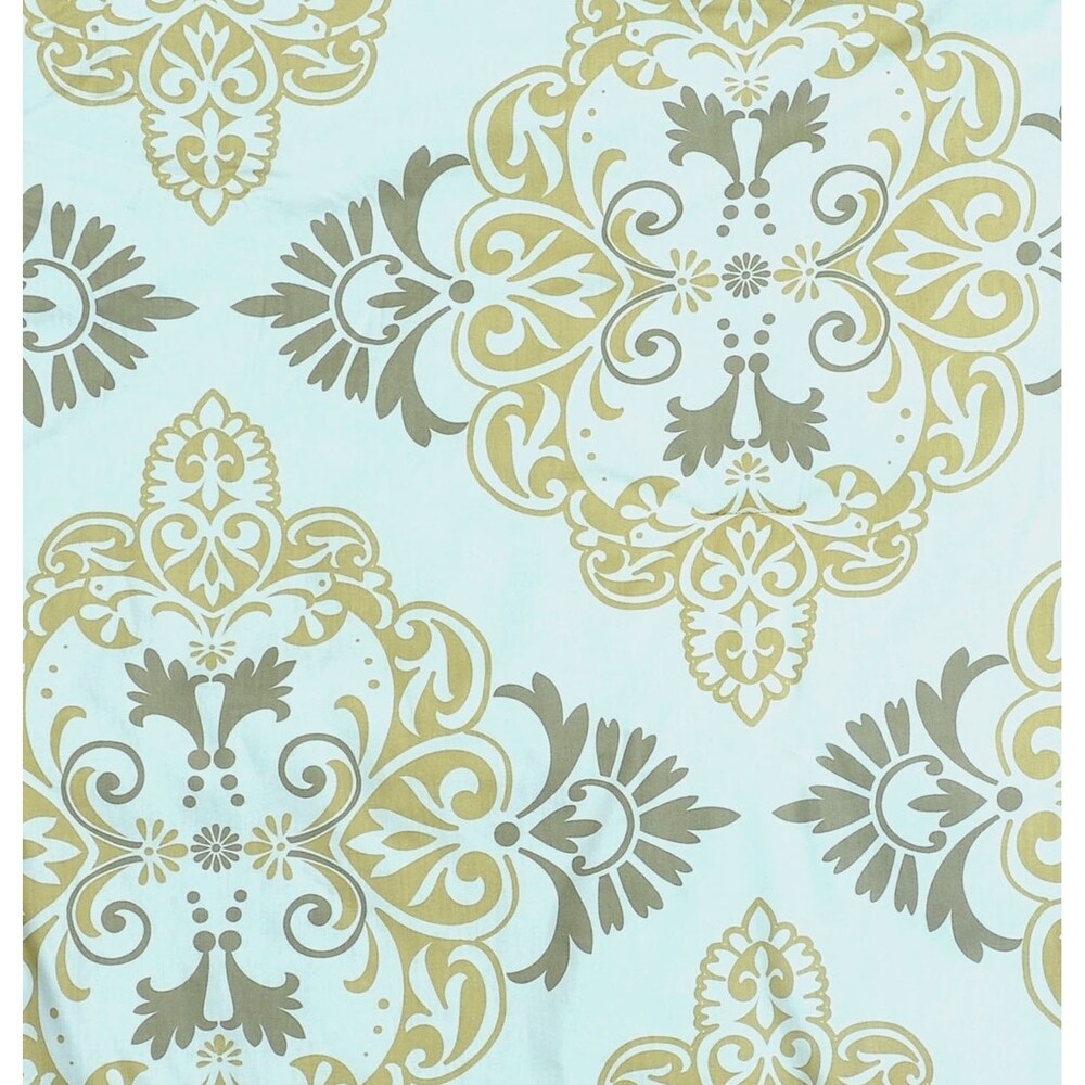 Style Quarters Suri 7pc Comforter Set - Gray and Taupe Damask Print - 100% Cotton - Machine Washable - King