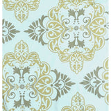 Style Quarters Suri 7pc Comforter Set - Gray and Taupe Damask Print - 100% Cotton - Machine Washable - King