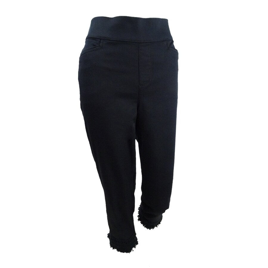 Style & Co. Women's Crochet Fringe Capri Pants (S, Deep Black)