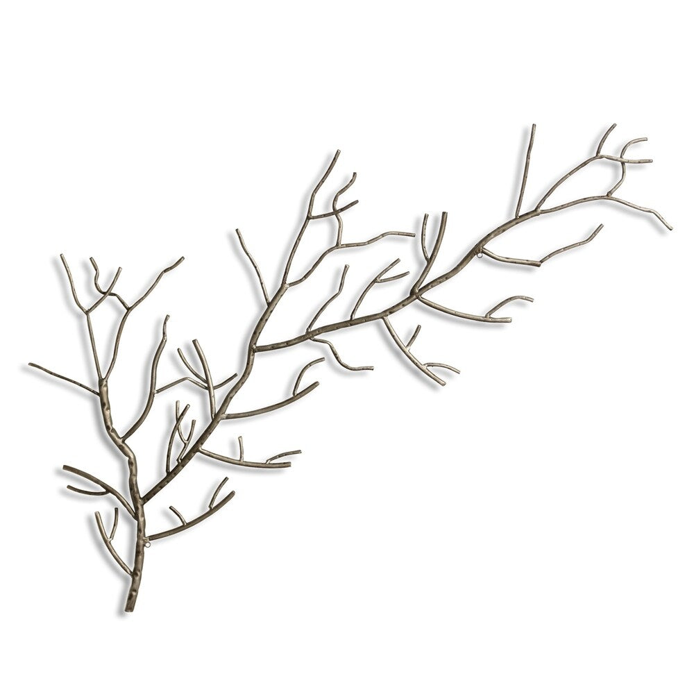 Left Silver Metal Tree Branch Wall Sculpture