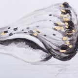 StyleCraft Monochrome Shell III - Coastal Hand Embellished Canvas With Metallic