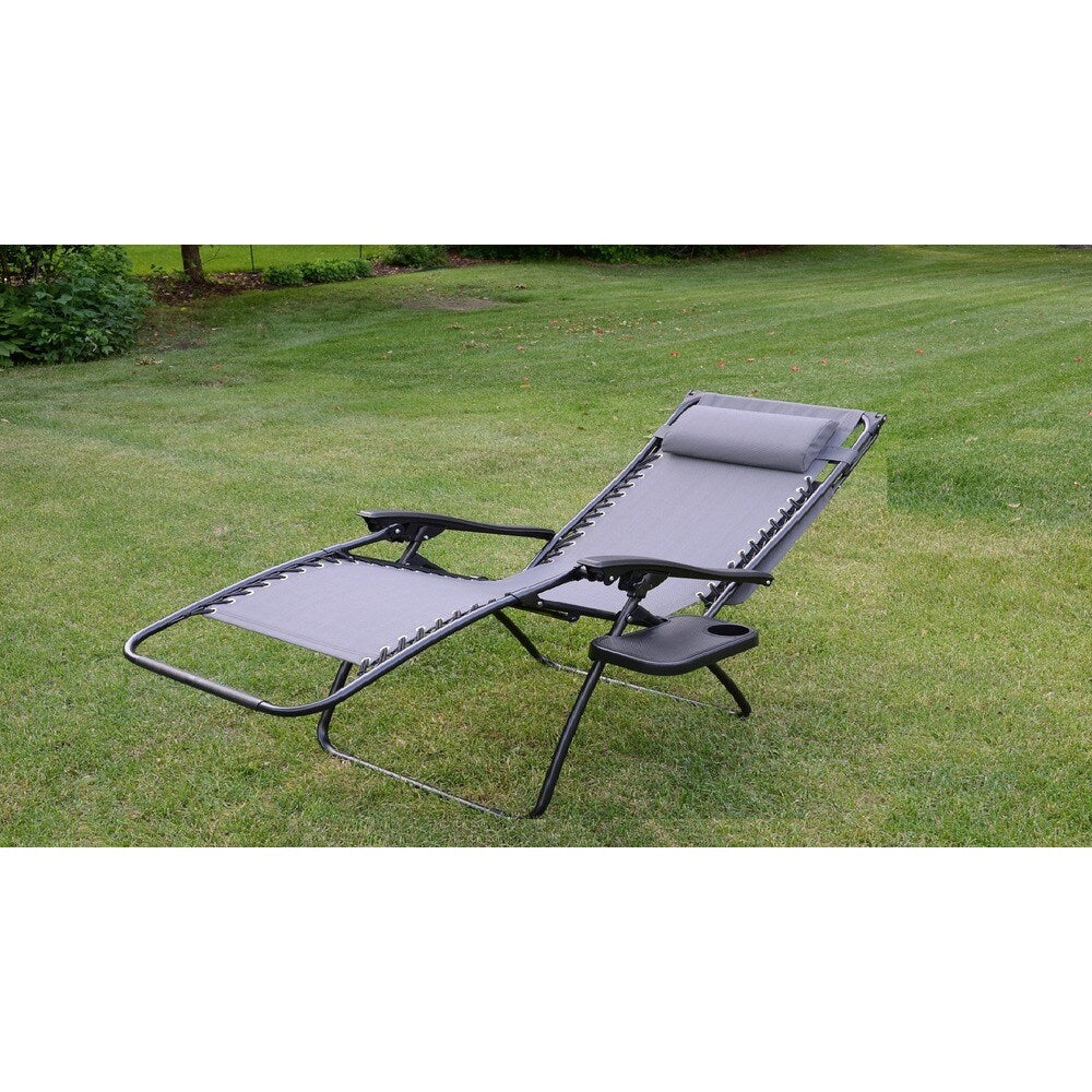 Deluxe Zero Gravity Chair with Canopy and Tray - Gray