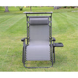Deluxe Zero Gravity Chair with Canopy and Tray - Gray