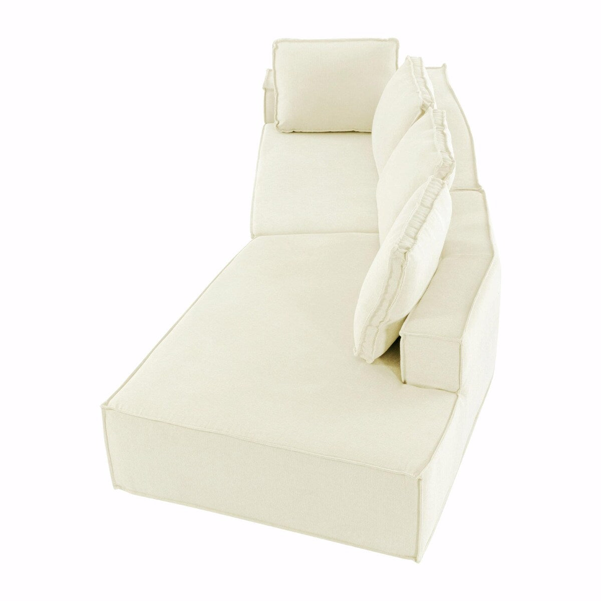 Stylish 125" Modern Chaise Lounge Indoor Sleeper Sofa with Clean Lines