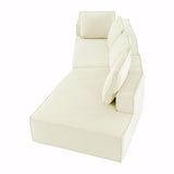 Stylish 125" Modern Chaise Lounge Indoor Sleeper Sofa with Clean Lines