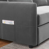 Stylish Dark Gray Convertible Loveseat