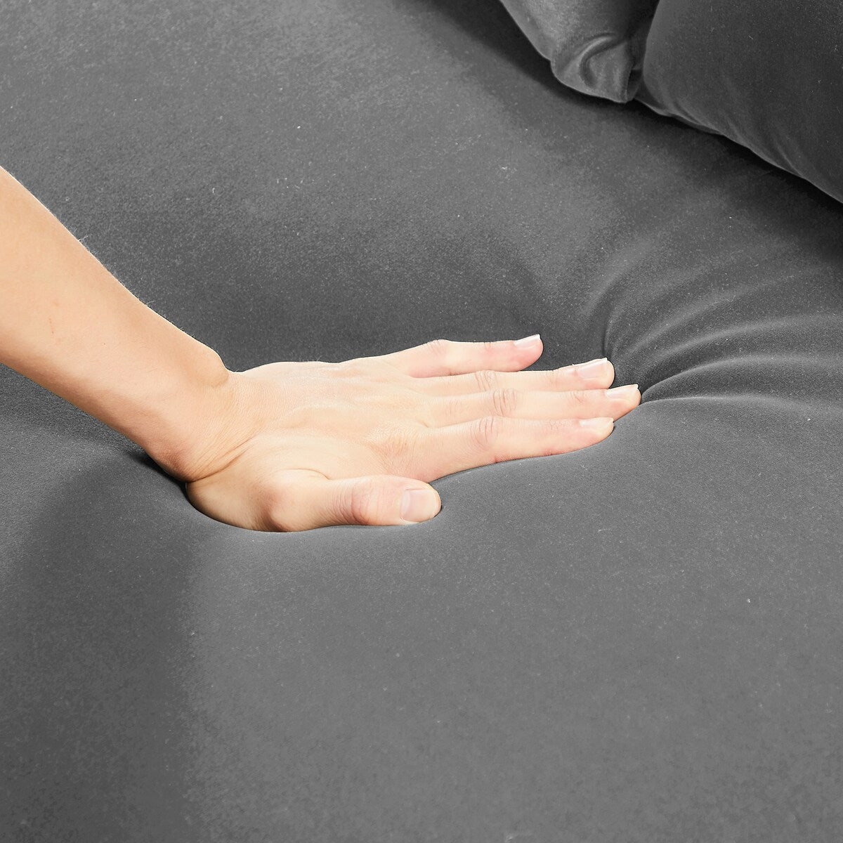Stylish Dark Gray Convertible Loveseat