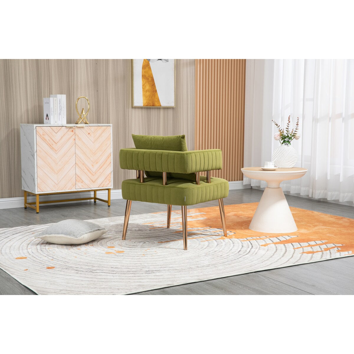 Stylish Design Accent Chair, Leisure Single Chair with Golden feet