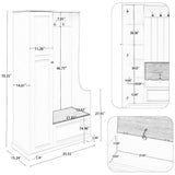 Stylish Design Hall Tree with Flip-Up Bench, Minimalist Hallway Shoe Cabinet with Adjustable Shelves