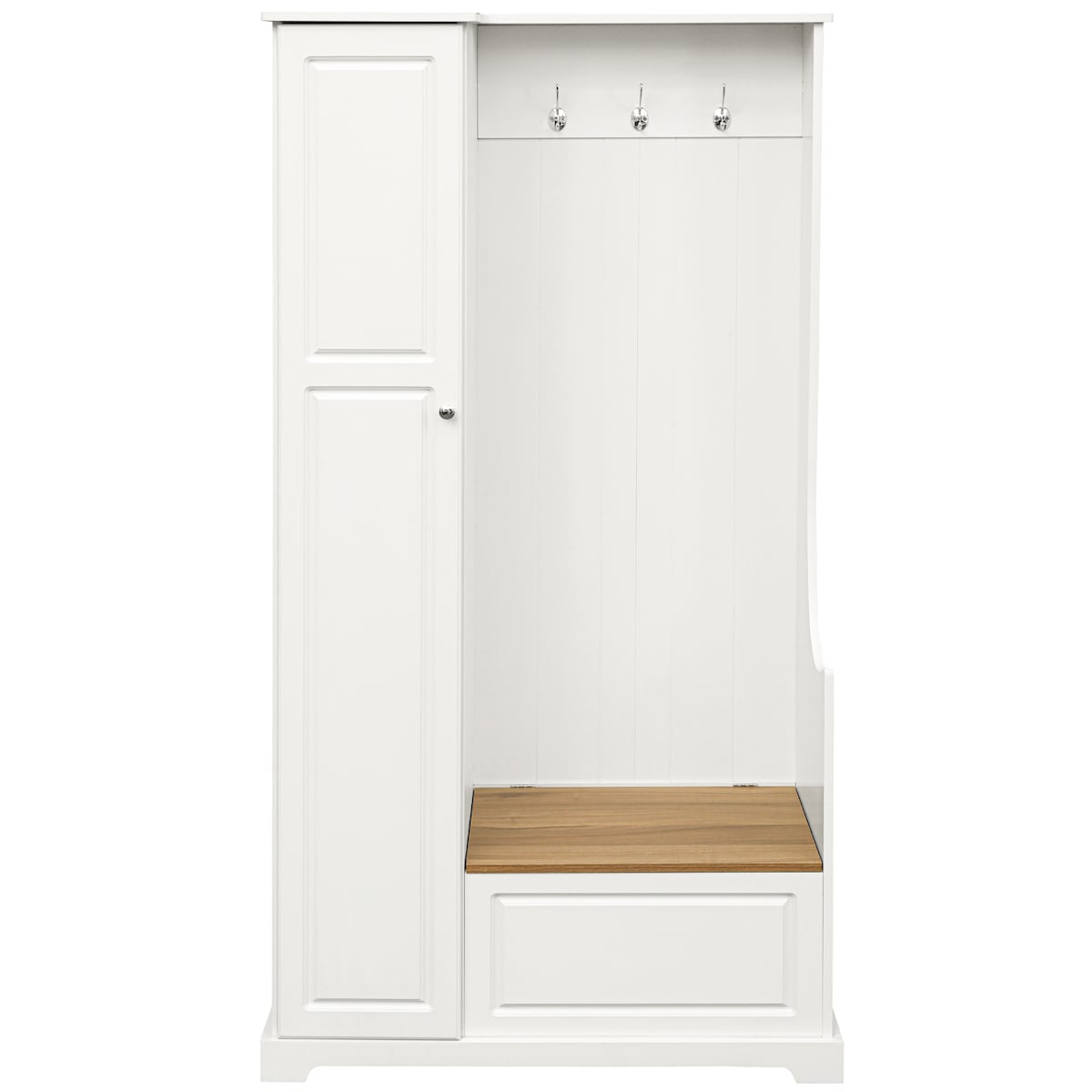 Stylish Design Hall Tree with Flip-Up Bench, Minimalist Hallway Shoe Cabinet with Adjustable Shelves