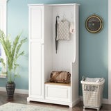 Stylish Design Hall Tree with Flip-Up Bench, Minimalist Hallway Shoe Cabinet with Adjustable Shelves