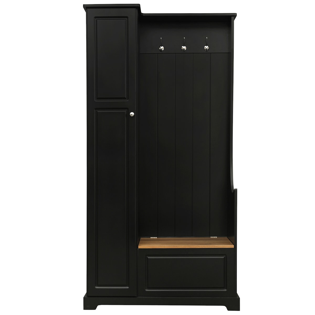 Stylish Design Hall Tree with Flip-Up Bench, Minimalist Hallway Shoe Cabinet with Adjustable Shelves