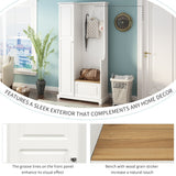 Stylish Design Hall Tree with Flip-Up Bench, Minimalist Hallway Shoe Cabinet with Adjustable Shelves