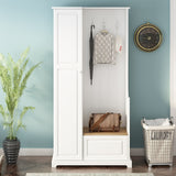 Stylish Design Hall Tree with Flip-Up Bench, Minimalist Hallway Shoe Cabinet with Adjustable Shelves