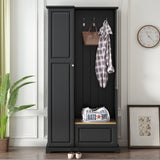 Stylish Design Hall Tree with Flip-Up Bench, Minimalist Hallway Shoe Cabinet with Adjustable Shelves