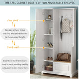 Stylish Design Hall Tree with Flip-Up Bench, Minimalist Hallway Shoe Cabinet with Adjustable Shelves