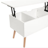 Stylish Minimalist Wooden Rectangular Coffee Table with Lift Table Top