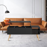 Stylish Minimalist Wooden Rectangular Coffee Table with Lift Table Top