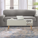 Stylish Minimalist Wooden Rectangular Coffee Table with Lift Table Top