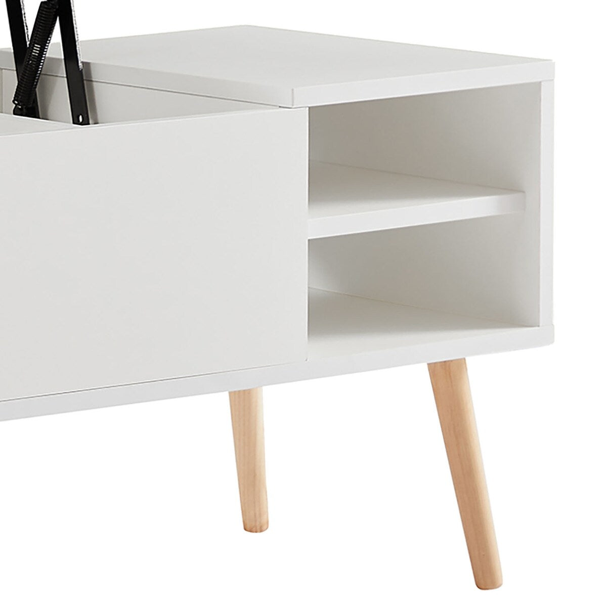 Stylish Minimalist Wooden Rectangular Coffee Table with Lift Table Top