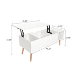 Stylish Minimalist Wooden Rectangular Coffee Table with Lift Table Top