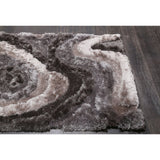 Stylish Swirl Grey Shag Swirl Pattern Area Rug