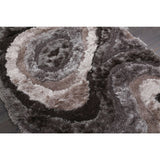 Stylish Swirl Grey Shag Swirl Pattern Area Rug