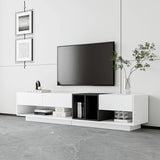 Stylish TV Stand with Storage, Two-Tone Media Console for up to 80'' TVs