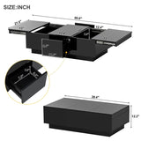 Stylish multi-functional coffee table, 2 large hidden lockers, retractable cocktail table