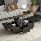 Stylish multi-functional coffee table, 2 large hidden lockers, retractable cocktail table