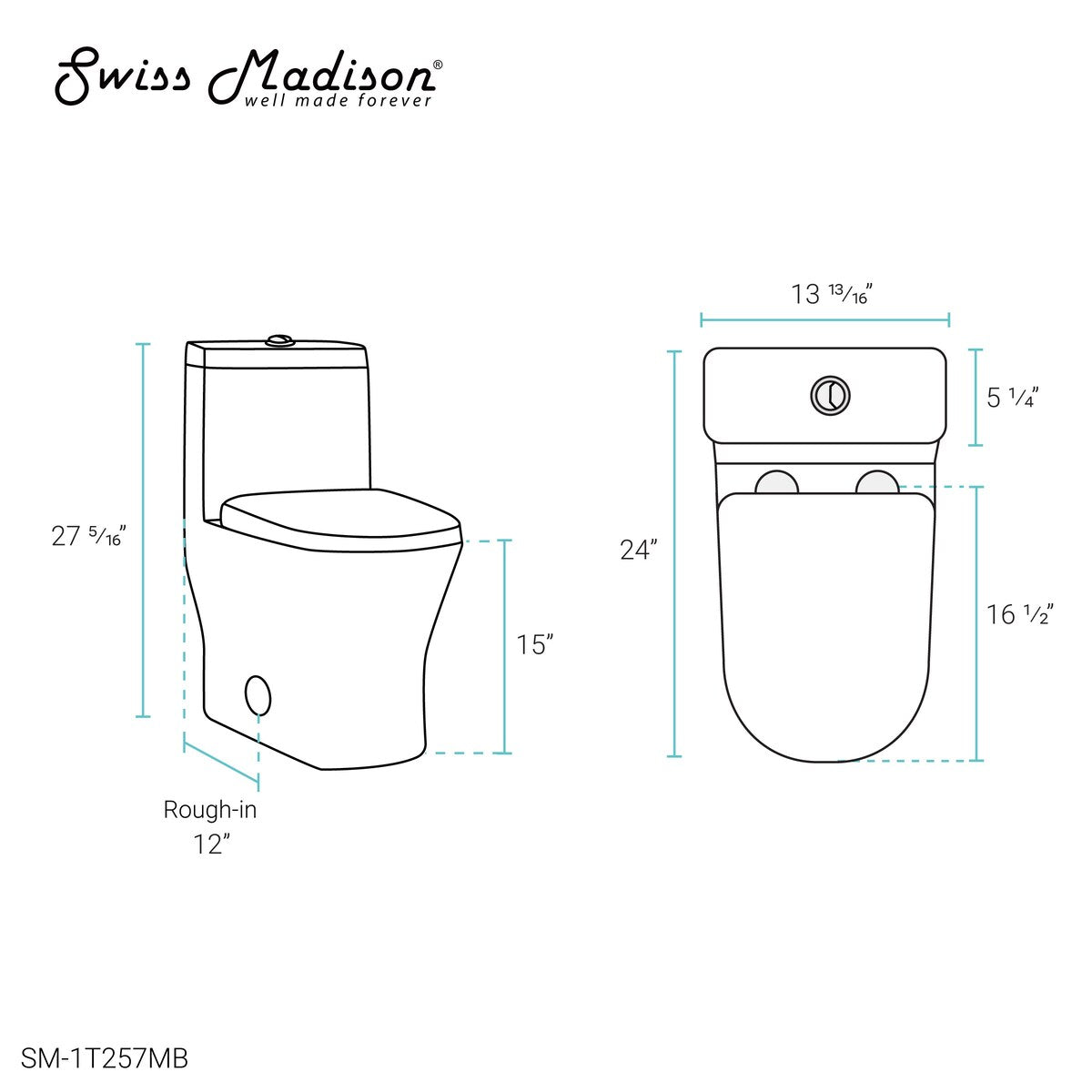Sublime II Compact 24" Length One Piece Toilet Dual Flush 0.8/1.28 GPF