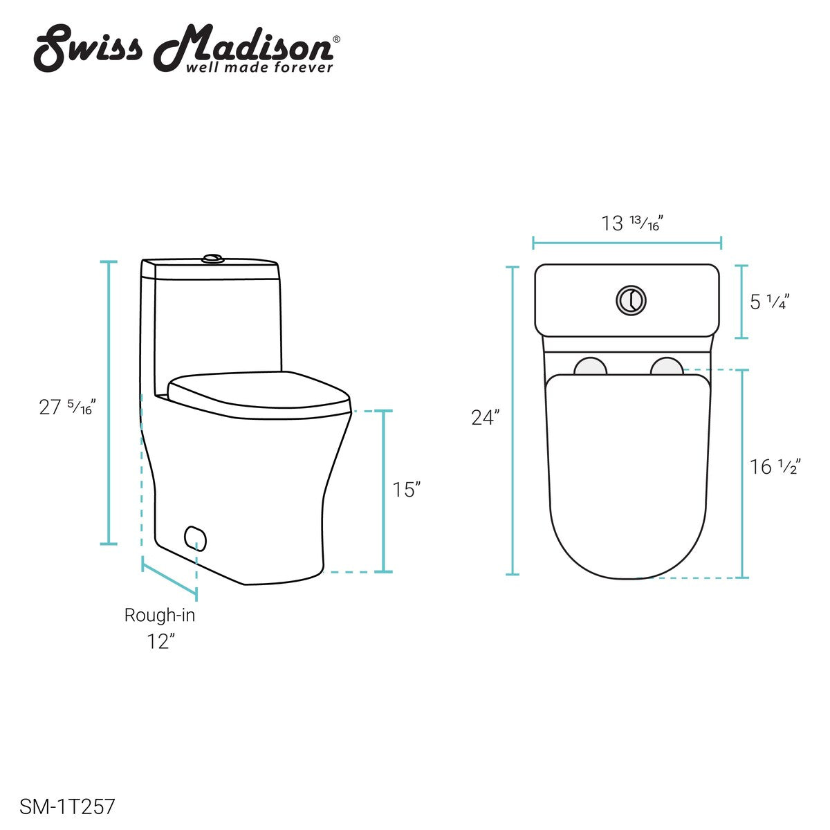 Sublime II Compact 24" Length One Piece Toilet Dual Flush 0.8/1.28 GPF