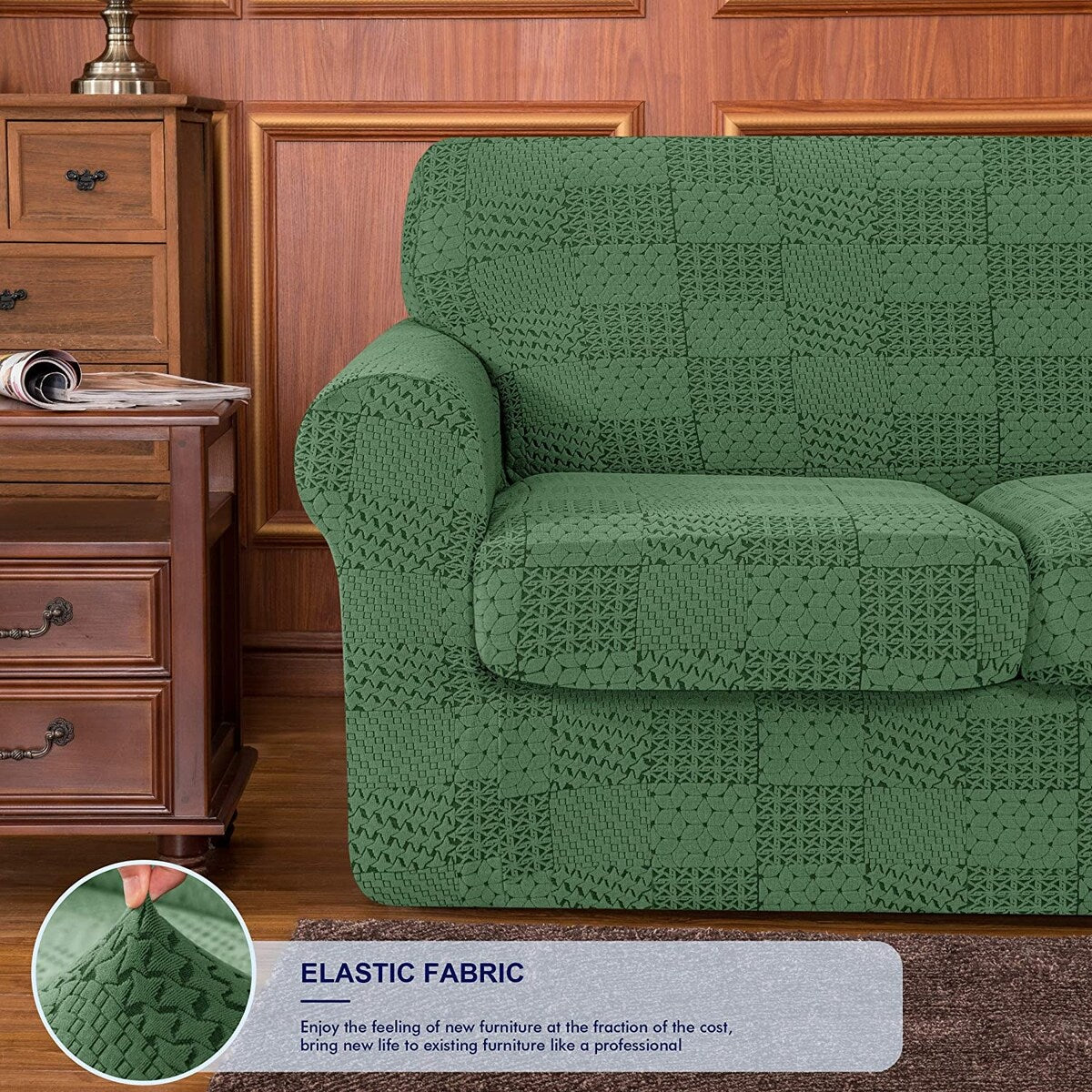 Subrtex Sofa Cover Stretch Slipcover with 2 Separate Cushion Covers