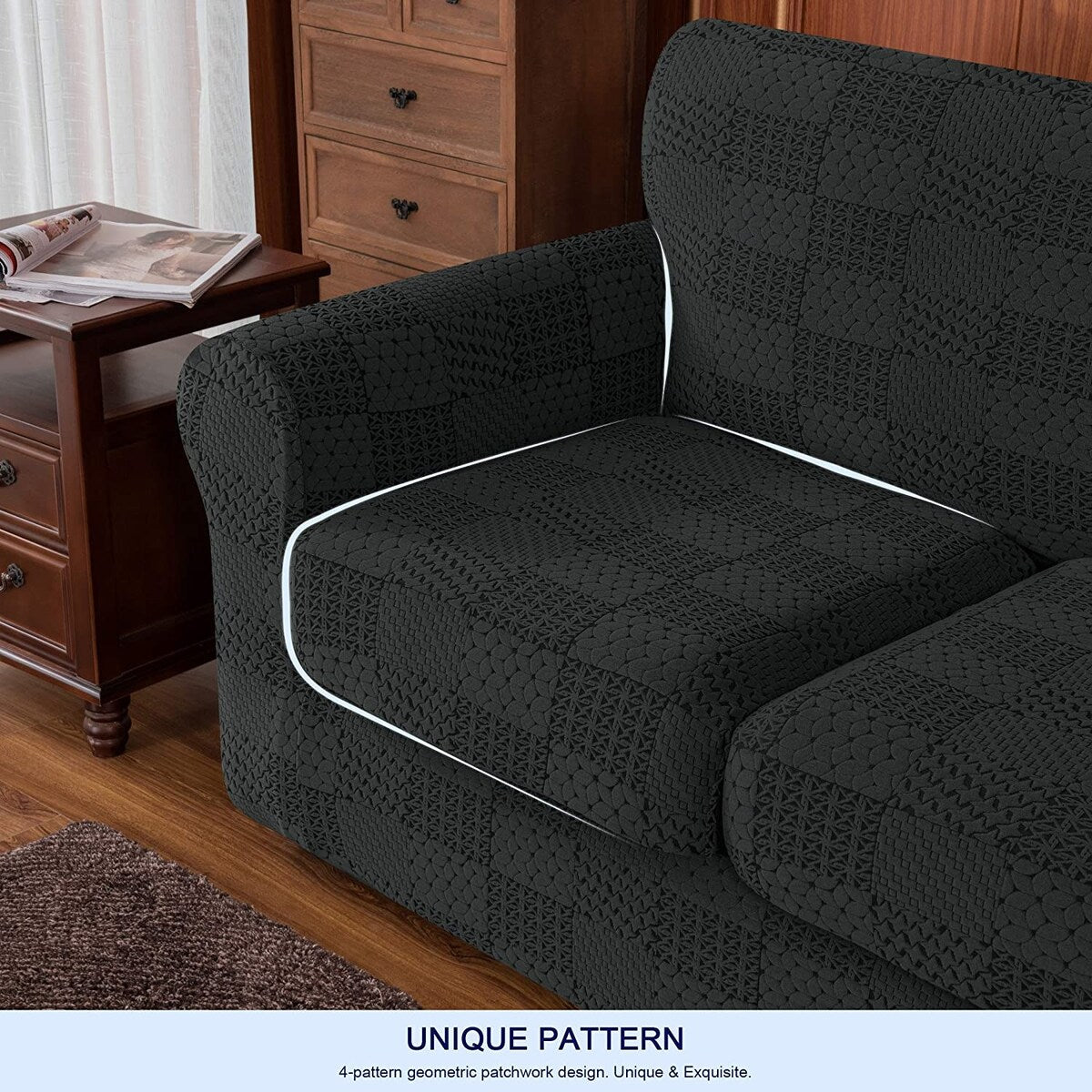 Subrtex Sofa Cover Stretch Slipcover with 2 Separate Cushion Covers