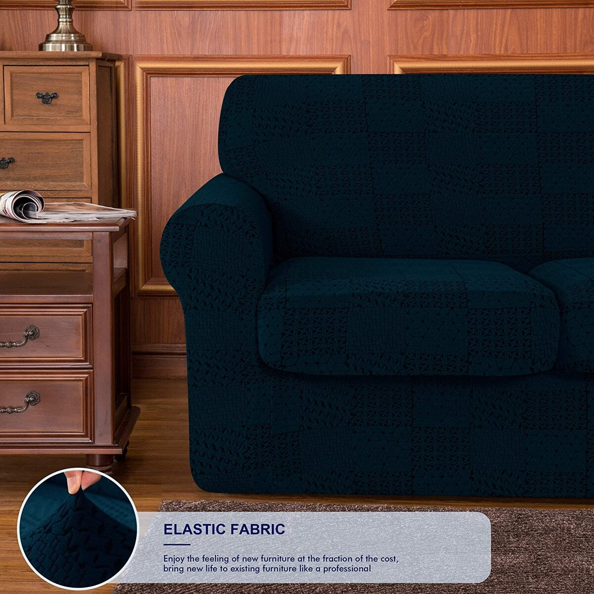 Subrtex Sofa Cover Stretch Slipcover with 2 Separate Cushion Covers