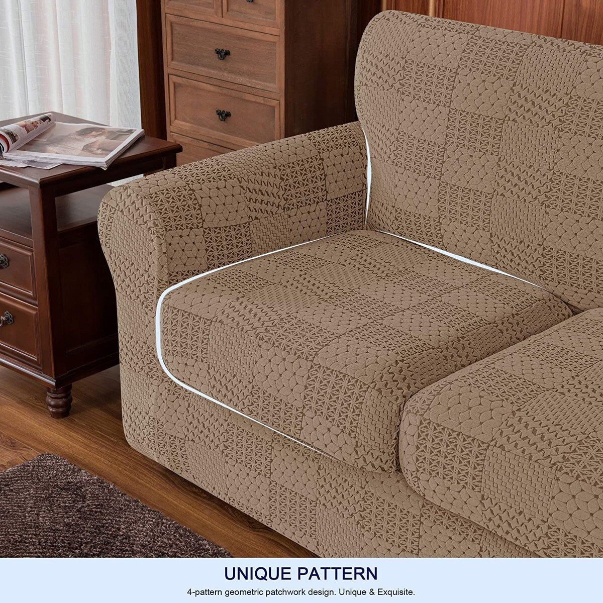 Subrtex Sofa Cover Stretch Slipcover with 2 Separate Cushion Covers