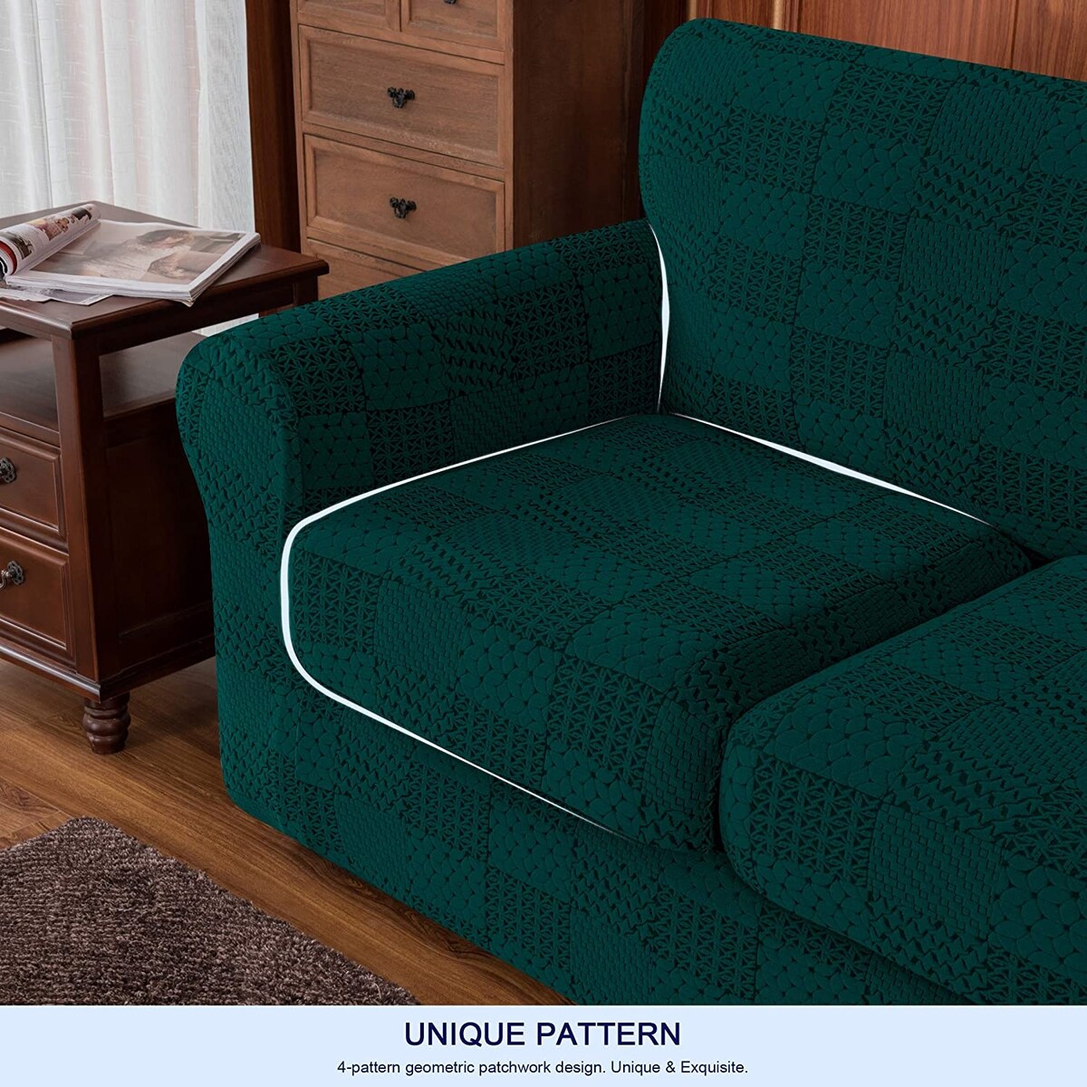 Subrtex Sofa Cover Stretch Slipcover with 2 Separate Cushion Covers