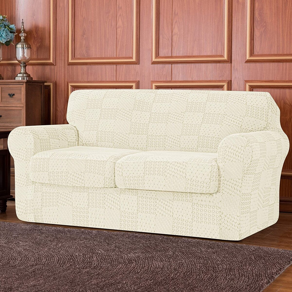 Subrtex Sofa Cover Stretch Slipcover with 2 Separate Cushion Covers
