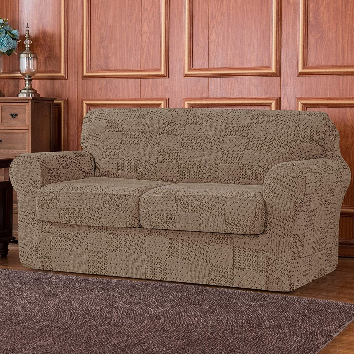 Subrtex Sofa Cover Stretch Slipcover with 2 Separate Cushion Covers