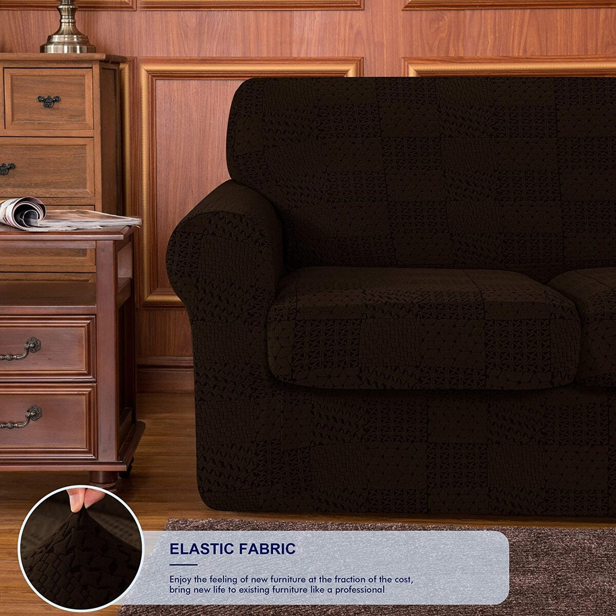 Subrtex Sofa Cover Stretch Slipcover with 2 Separate Cushion Covers