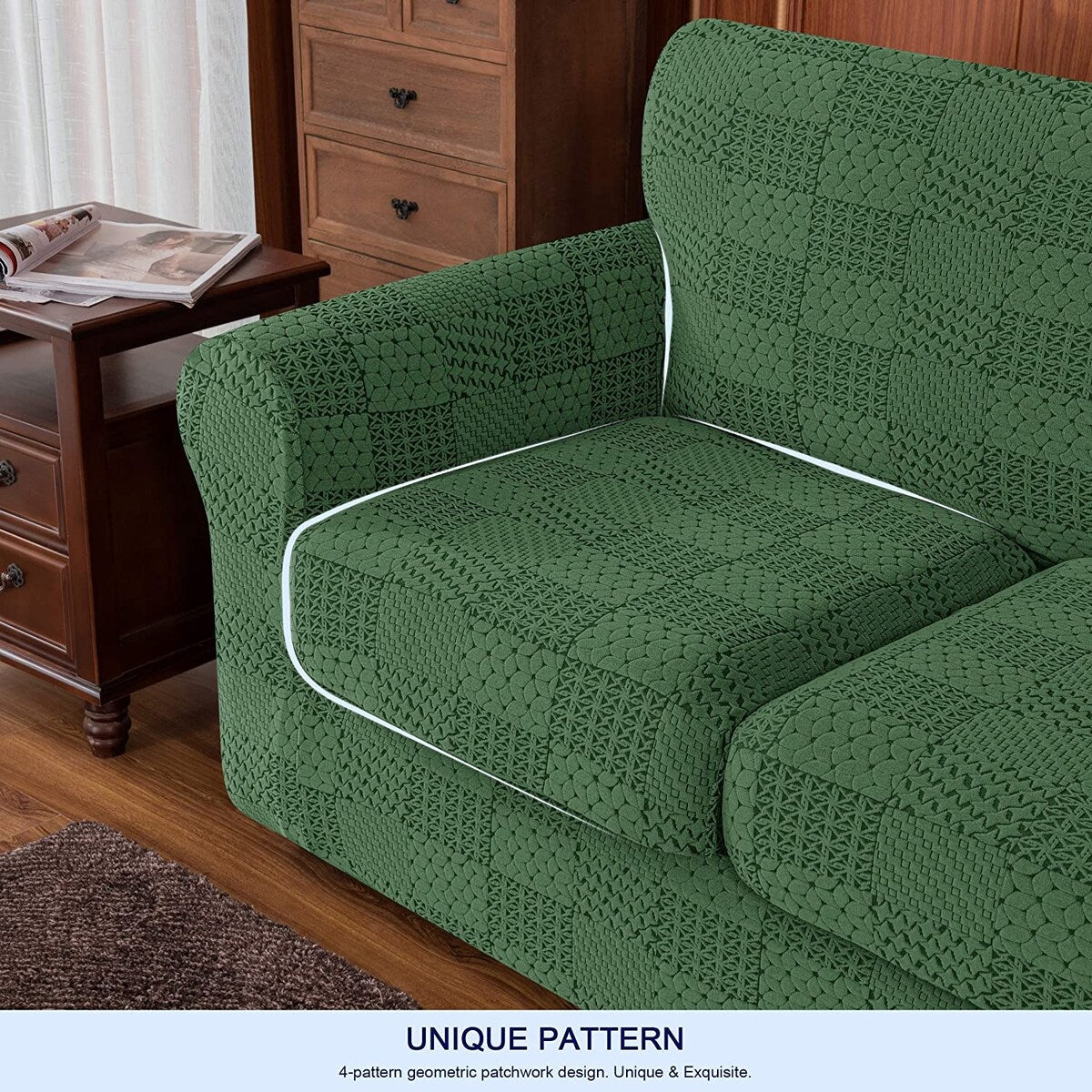 Subrtex Sofa Cover Stretch Slipcover with 2 Separate Cushion Covers