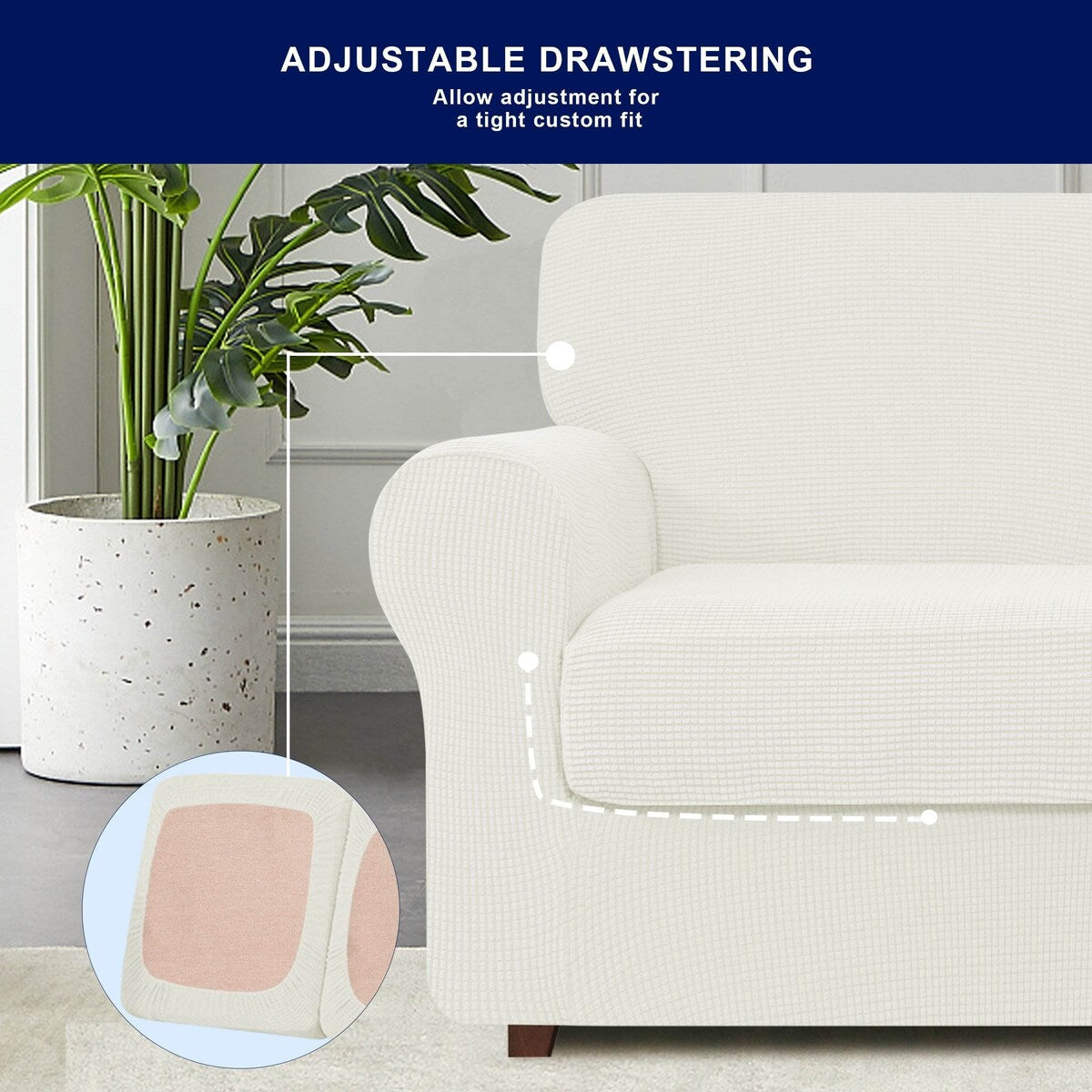 Subrtex 9-Piece Stretch Sofa Slipcover Sets with 4 Backrest Cushion Covers and 4 Seat Cushion Covers