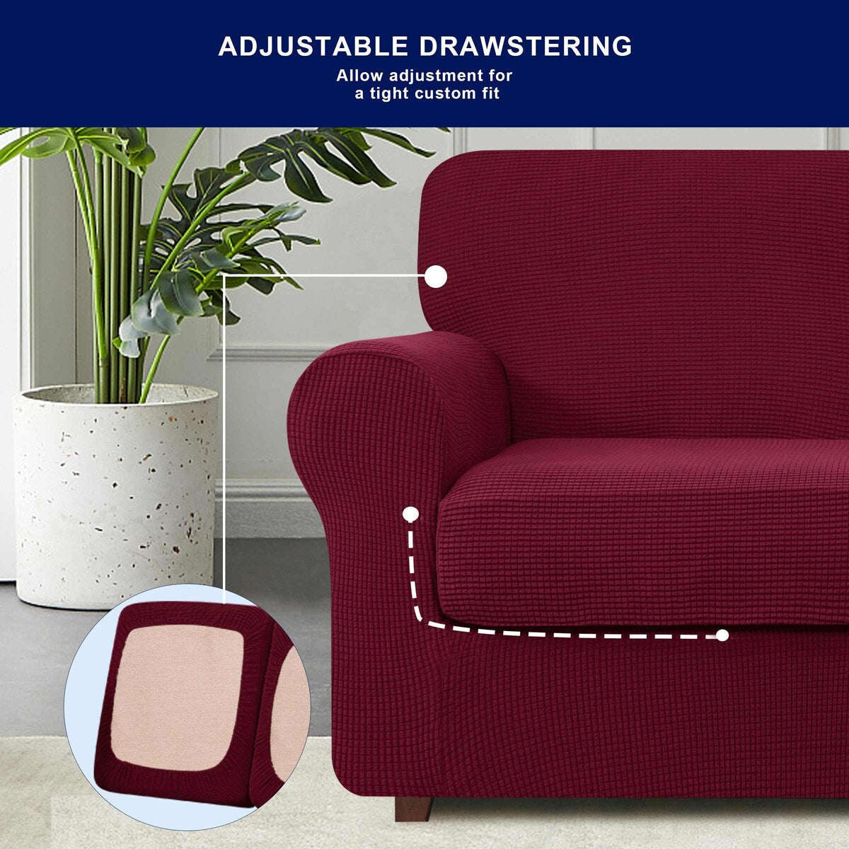 Subrtex 9-Piece Stretch Sofa Slipcover Sets with 4 Backrest Cushion Covers and 4 Seat Cushion Covers