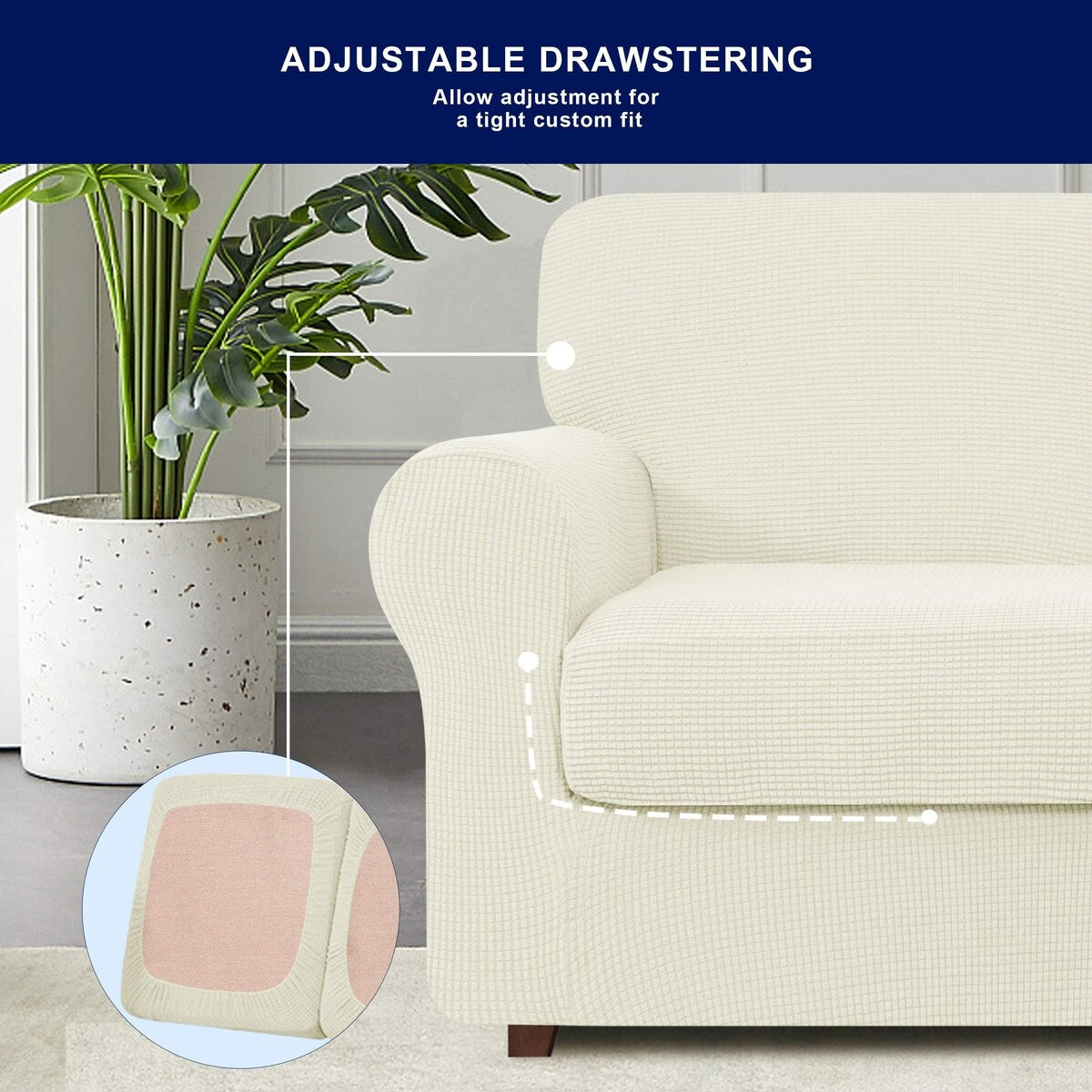 Subrtex 9-Piece Stretch Sofa Slipcover Sets with 4 Backrest Cushion Covers and 4 Seat Cushion Covers