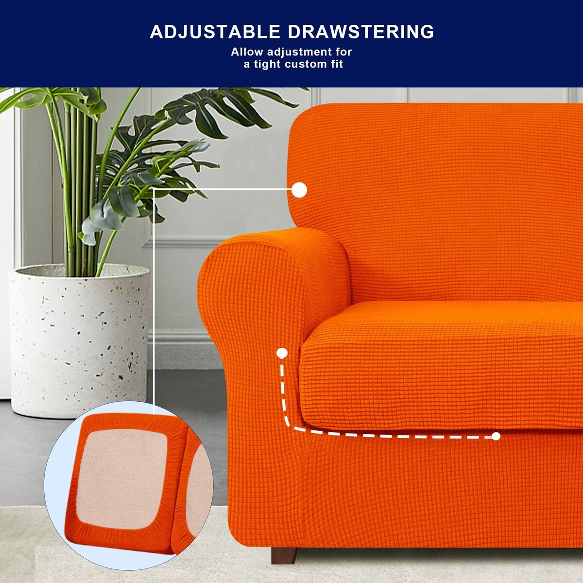 Subrtex 9-Piece Stretch Sofa Slipcover Sets with 4 Backrest Cushion Covers and 4 Seat Cushion Covers