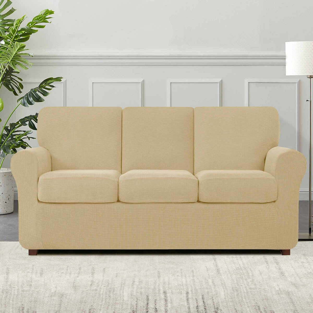 Subrtex 9-Piece Stretch Sofa Slipcover Sets with 4 Backrest Cushion Covers and 4 Seat Cushion Covers